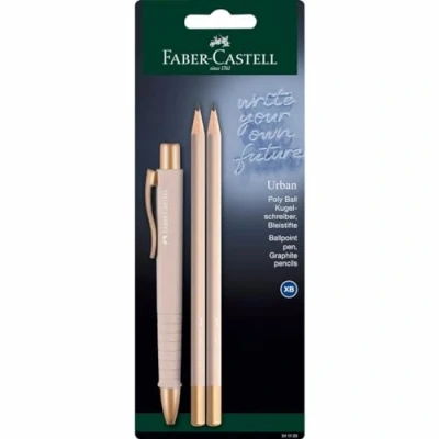 Abbildung von FABER CASTELL 241122 Schreibset sky blue, mit Kugelschreiber Poly Ball Urban und 2 Bleistifte