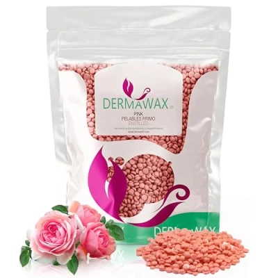 Abbildung von Dermawax 1 kg Pink Heißwachs Waxing Perlen zur Wachs Haarentfernung Enthaarung ohne Wachsstreifen Gesicht Augenbrauen Arme Beine Bikini Intimbereich für alle Hauttypen (1 Kilogramm)
