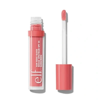 Abbildung von e.l.f. Sun Boss Gloss SPF 25, Pigmentiertes Lipgloss für ein Hochglänzendes Finish, Feuchtigkeitsspendende &amp; Nährende Formel, Vegan Tierversuchsfrei, Blush Much?
