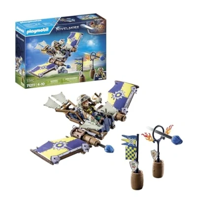 Abbildung von PLAYMOBIL Novelmore 71211 Darios Fluggleiter, Himmelsgleiter mit Bolzenkanonen, Schleudersitz und spannendem Zubehör, Spielzeug für Kinder ab 4 Jahren