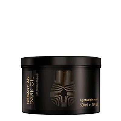 Abbildung von SEBASTIAN PROFESSIONAL DARK OIL schwerelose Haarmaske mit Jojoba und Arganöl (500 ml) intensive Anti Frizz Haarpflege für geschmeidig schöne Haare glättet pflegt