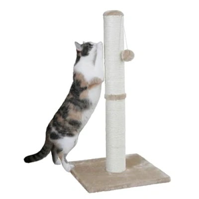 Abbildung von Kerbl Pet Kratzsäule Opal Maxi für Katzen, mit Spielball, Robust Natursisal, Ø 9cm, 38cm x 78cm, Beige