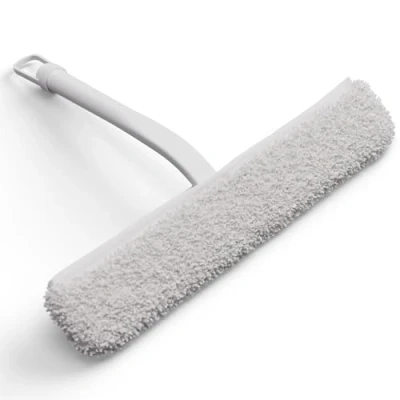 Abbildung von Duschabzieher &amp; Microfaserbezug, 23cm Abzieher Dusche, Hygienischer für Badezimmer, Duschwand, Autoscheiben Fenster, Silikon Badezimmer Zubehör Fensterabzieher