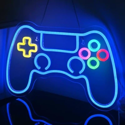 Abbildung von Looklight Gamer Neonschild Gamepad förmiges für Raumdekoration Gaming Neonschilder Teenager Jungenzimmer dimmbares Neon Schild Wand Geschenke Freund Ehemann