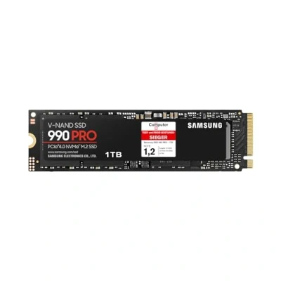 Abbildung von Samsung 990 PRO NVMe M.2 SSD , 1 TB, PCIe 4.0, 7.450 MB/s Lesen, 6.900 Schreiben, Interne für Gaming und Videobearbeitung, Schwarz, MZ V9P1T0BW