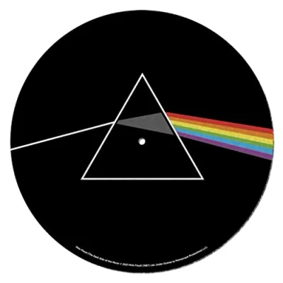 Abbildung von Pyramid International Pink Floyd Turntable Record Slip Matte zum Mixen, DJ Kratzen und Heimhören, Dunkelseite des Mondes
