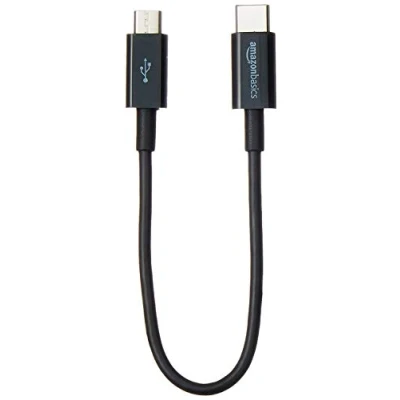 Abbildung von Amazon Basics Verbindungskabel, USB C auf Micro Typ B, 2.0, 15.2 cm, Schwarz