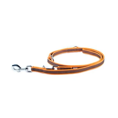 Abbildung von IDC Color &amp; Gray verstellbare Leine mit Doppelkarabiner, 20 mm x 2,2 m, Orange Grau