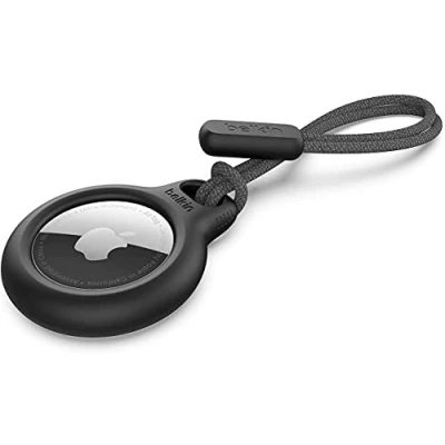 Abbildung von Belkin AirTag Hülle mit Schlaufe (Secure Holder Schutzhülle für Air Tag, Accessoire Kratzschutz) Schwarz
