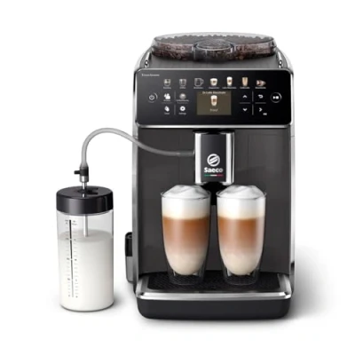 Abbildung von Saeco GranAroma Kaffeevollautomat 14 Kaffeespezialitäten, Intuitives Farbdisplay, 4 Benutzerprofile, Keramikmahlwerk, ‎1500 Watt (SM6580/10)