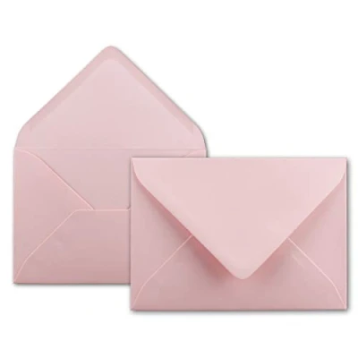 Abbildung von 75x Brief Umschläge in Rosa 80 g/m² Kuverts DIN B6 Format 12,5 x 17,6 cm Nassklebung ohne Fenster
