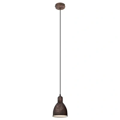 Abbildung von EGLO Pendellampe Priddy 1, 1 flammige Vintage Pendelleuchte im Industrial Design, Retro Hängelampe aus Stahl, Farbe: Kupfer antik, Fassung: E27