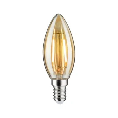 Abbildung von Paulmann 28524 LED Lampe Vintage Kerze 2W Retro Leuchtmittel Kerzenlampe Glühfaden E14 Filament Gold 1700K Goldlicht 160 lm
