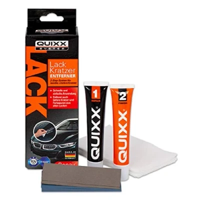 Abbildung von QUIXX Lack Kratzer Entferner beseitigt Kratzer, Schrammen und Farbspuren aus Glanz Metallic Lacken, 25g, Kratzentferner