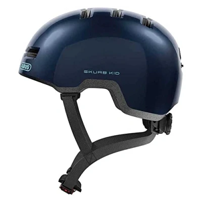 Abbildung von ABUS Kinderhelm Skurb Kid robuster Fahrradhelm im Skater Look mit Platz für einen Zopf und vielfältigen Designs Mädchen Jungen Blau, Größe M