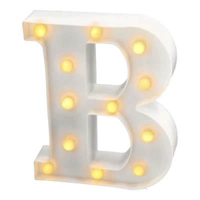 Abbildung von JANDEI Warmes Licht LED Zahlen und Buchstaben für Dekoration Atmosphäre, leuchtendes Herz, Nachtlichter, Geburtstage, Hochzeiten, Schaufenster. Sie funktionieren mit AA Batterien (B)