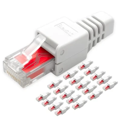 Abbildung von Germany B.e.s.t 20x Netzwerkstecker RJ45 CAT6 werkzeugfrei Werkzeugloser LAN UTP Kabel Stecker für CAT5, CAT6, CAT7 Geeignet Verlege und Patchkabel
