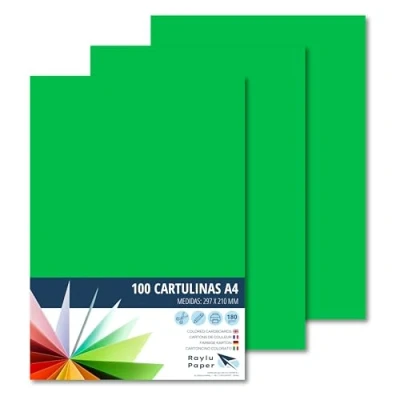 Abbildung von RAYLU PAPER Tonpapier A4, 100 Stück Kartonpapier 180g/m², 210 x 297 mm, professionelle farbige Kartons für Büro, Kopierpapier, Buntes Papier zum Basteln (Billardgrün)