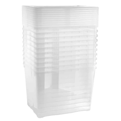 Abbildung von Grizzly Aufbewahrungsboxen 10 x 20 L medium hoch mit Deckel transparent Klarsichtboxen stapelbar Belüftung