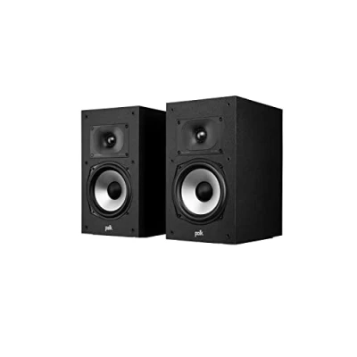 Abbildung von Polk Audio Monitor XT20 Regallautsprecher, Stereolautsprecher, Surround Lautsprecher, Hi Res Zertifiziert, Dolby Atmos und DTS:X kompatibel, HiFi Heimkino Lautsprecher (Paar), Schwarz