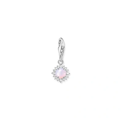 Abbildung von Thomas Sabo Damen Charm Anhänger opalfarbener Stein rosa schimmernd Club 925 Sterlingsilber 1866 166 7