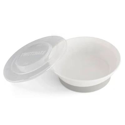 Abbildung von Twistshake Versiegelt Kinder Schüssel mit Deckel, Esslernschale PP und Silikon, Geshirr zum Babynahrung, Babyfütterung Geschirr, BPA Frei, ab 6 Monaten, Weiß