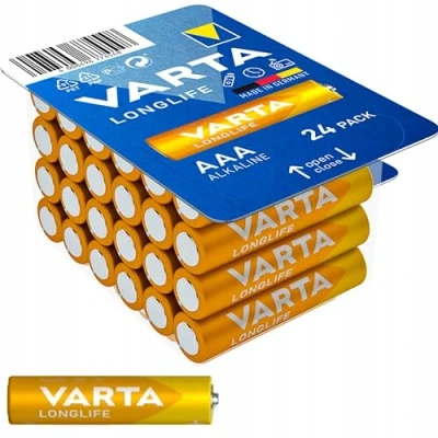 Abbildung von VARTA Batterien AAA, 24 Stück, Longlife, Alkaline, 1,5V, ideal für Fernbedienungen, Wecker, Radios, Made in Germany