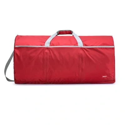Abbildung von Amazon Basics Große Reisetasche und Sporttasche, Tragegriff Oben, Wochenendtasche, Seesack, 98 l, Rot