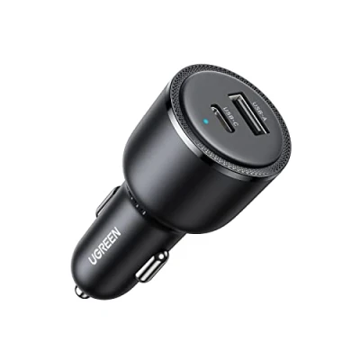 Abbildung von UGREEN Zigarettenanzünder USB 63W 45W+18W C Autoladegerät KFZ Ladegerät 12V PPS kompatibel mit iPhone 16/16 Pro/16 Pro Max/15/15 Pro/15 Max/14/13/12, MacBook Air, S24 GPS Navigation usw.