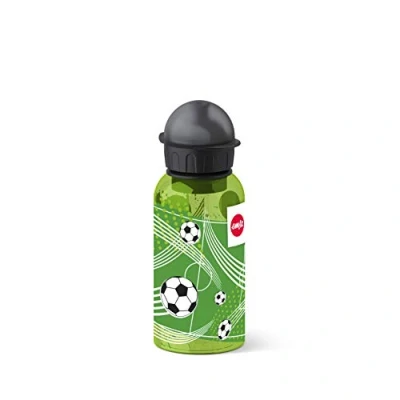 Abbildung von Emsa 518125 Kinder Trinkflasche 400 ml Kids Soccer Sicherheitsverschluss 100 % dicht BPA frei hygienisch Tritan, Fußball, 1 Stück (1er Pack)