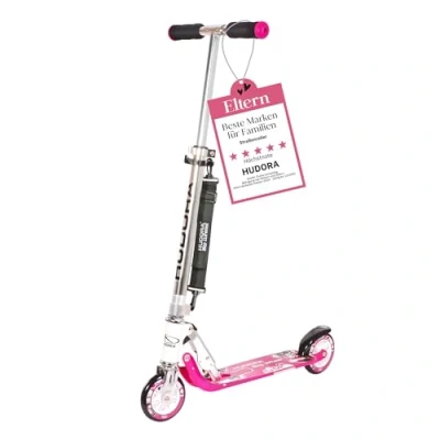 Abbildung von HUDORA Monopattino BigWheel 125 in alluminio sicuro e di pregio per bambini Altezza regolabile struttura pieghevole carico fino a 100kg stabile con tracolla