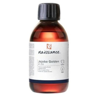 Abbildung von Naissance Jojobaöl Gold (Nr. 233) 225ml Kaltgepresst für Haare, Haut, Gesicht, Massage, Kosmetik