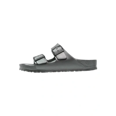 Abbildung von Birkenstock Arizona Riemensandalette, Damen, Größe: 36, Metallic anthracite Schuhe