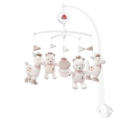 Abbildung von Fehn Musik Mobile Peru Baby Einschlafhilfe Musikspielzeug mit süßen Tieren Babymobile Spieluhr Melodie &quot;Weißt du wieviel Sternlein stehen&quot; Musikmobile Babybett Spielzeug für Babys von 05 Monaten
