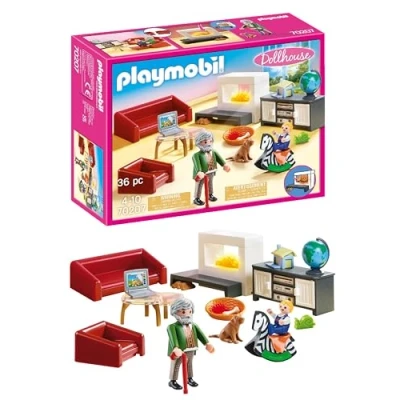 Abbildung von PLAYMOBIL Dollhouse 70207 Gemütliches Wohnzimmer, Mit Lichteffekt, Ab 4 Jahren