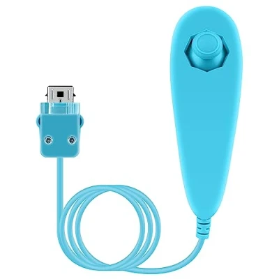 Abbildung von OSTENT Bewegungsbasierter Kabelgebundener Nunchuck Controller für Nintendo Wii Konsole Videospiel Farbe Blau