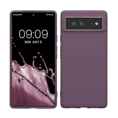 Abbildung von kwmobile Hülle kompatibel mit Google Pixel 6 weiches TPU Silikon Case Cover geeignet für kabelloses Laden Helle Iris