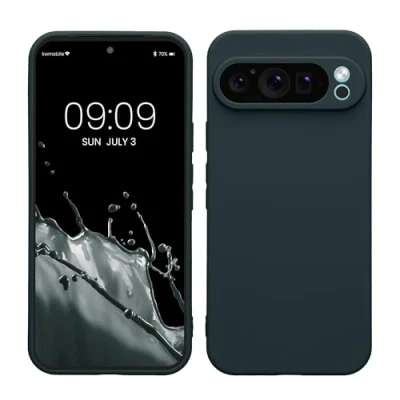 Abbildung von kwmobile Handyhülle kompatibel mit Google Pixel 9 Pro XL Hülle Handy Case aus weichem Silikon in Dunkler Schiefer