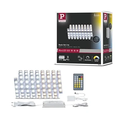 Abbildung von Paulmann 70624 LED Stripe MaxLED 500 Basisset Tunable White 3m 20W 230/24V 36VA Silber Lichtband Lichtstreifen Lichtschlauch