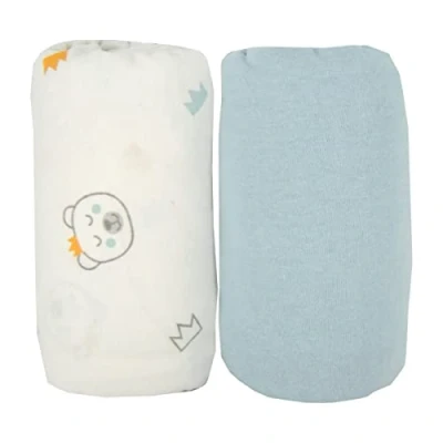 Abbildung von BabyCalin 2er Set Spannbettlaken Bär/Blau 70x140x17cm