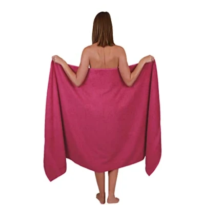 Abbildung von Betz Badetuch groß XXL Größe 100 x 200 cm Badetücher Saunatuch Palermo 100% Baumwolle Farbe Cranberry