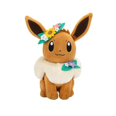 Abbildung von Pokémon PKW3667 20cm Plüsch Evoli mit Blumenkrone, offizielles
