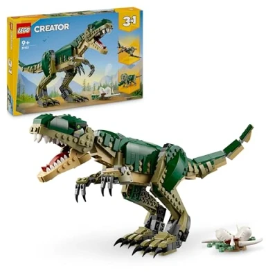 Abbildung von Lego Creator T.Rex, 3 in 1 Dino zum Umbauen einen Triceratops oder Pterodaktylus, bewegliches Dinosaurier Modell für Kinder, Geschenk Jungen und Mädchen 31151