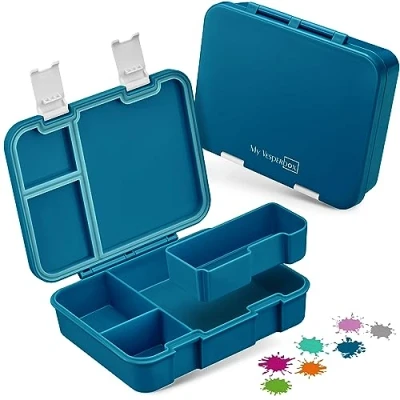 Abbildung von My Vesperbox Jin Bento Box Kinder Lunchbox extrem robust Brotdose Brotbox ideal für Kindergarten und Schule (Petrol)