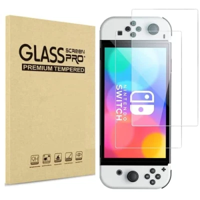 Abbildung von PHONILLICO Hartglas Kompatibel mit Nintendo Switch OLED [2 Stück] Schutzfolie Glas Panzerfolie