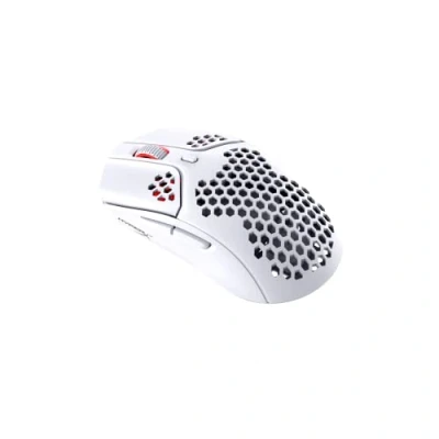 Abbildung von HyperX Pulsefire Haste Wireless Gaming Maus Ultraleicht, 62g, 100 Stunden Akkulaufzeit, 2,4Ghz Wireless, Honeycomb Shell, Hex Design, bis zu 16000 DPI, 6 programmierbare Tasten Weiß/Rosa