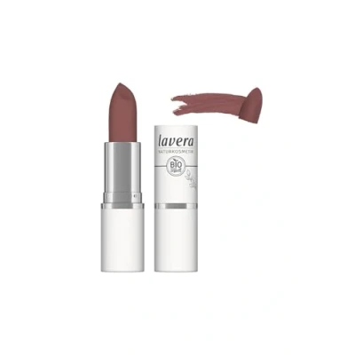 Abbildung von lavera Velvet Matt Lipstick Auburn Brown 02 Lippenstift glutenfrei ohne Silikone Mineralöl Mikroplastik Cremig, matte Textur Bio Blütenbutter Sonnenblumenöl 4,5g