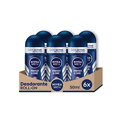 Abbildung von NIVEA MEN Protect &amp; Care Roll On Deodorant Antitranspirant 6 x 50 ml Deo mit 0% Alkohol Complex reguliert die Transpiration für 48h