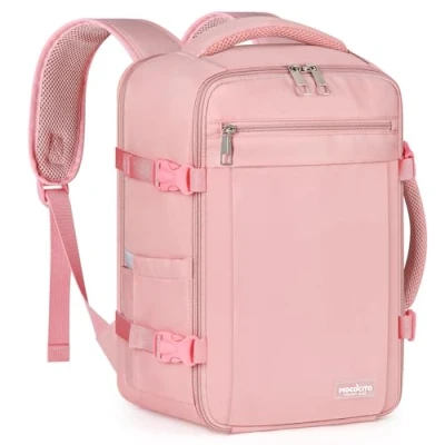 Abbildung von MOCOCITO Handgepäck Rucksack für Ryanair 40x20x25, Untersitz Kabinentasche, Maximale Größe der Kabinenreisetasche Flugtasche, Gepäck Weekender mit Schultergurt Handtasche Sporttasche 20L(Rosa)