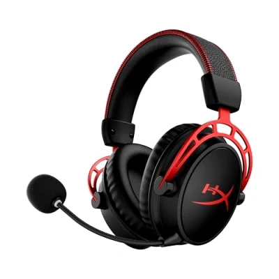 Abbildung von HyperX Cloud Alpha Wireless Gaming Headset , 300h Akkulaufzeit, DTS Headphone mit 3D Audio, Dual Chamber Treiber, 2,4 GHz kabellos, Abnehmbares Mikrofon Geräuschunterdrückung, Schwarz Rot